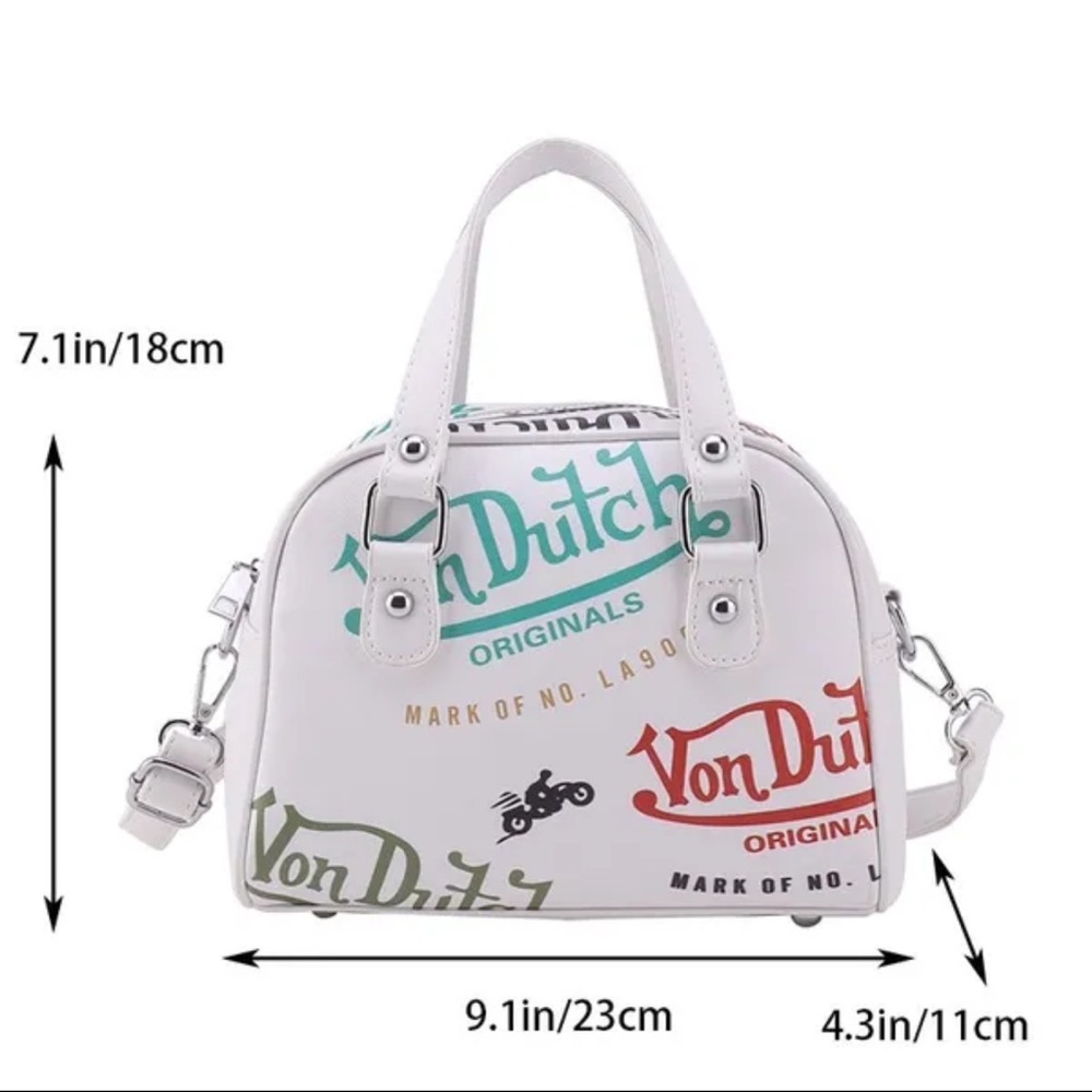 Von Dutch Blue and White Crossbody Bag - Picture 3 of 3